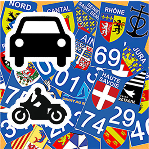 Stickers pour plaque d'immatriculation AUTO et MOTO