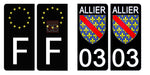 03 ALLIER - Stickers pour plaque d'immatriculation, disponible pour AUTO et MOTO