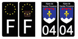 04 ALPES DE HAUTES PROVENCE  - Stickers pour plaque d'immatriculation, disponible pour AUTO et MOTO