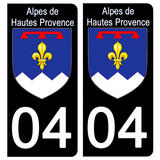 04 ALPES DE HAUTES PROVENCE  - Stickers pour plaque d'immatriculation, disponible pour AUTO et MOTO