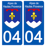 04 ALPES DE HAUTES PROVENCE  - Stickers pour plaque d'immatriculation, disponible pour AUTO et MOTO