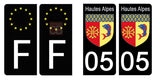 05 HAUTES ALPES - Stickers pour plaque d'immatriculation, disponible pour AUTO et MOTO