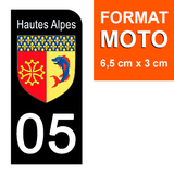 05 HAUTES ALPES - Stickers pour plaque d'immatriculation, disponible pour AUTO et MOTO