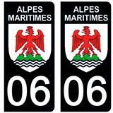 06 ALPES MARITIMES - Stickers for license plates, available for CAR and MOTORCYCLE