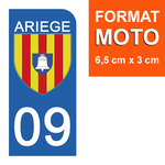 09 ARIEGES - Stickers pour plaque d'immatriculation, disponible pour AUTO et MOTO