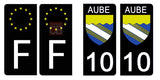 10 AUBE - Stickers pour plaque d'immatriculation, disponible pour AUTO et MOTO