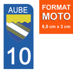 10 AUBE - Stickers for license plates, available for CAR and MOTORCYCLE