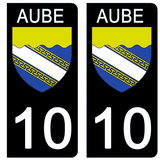 10 AUBE - Stickers pour plaque d'immatriculation, disponible pour AUTO et MOTO