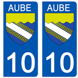 10 AUBE - Stickers pour plaque d'immatriculation, disponible pour AUTO et MOTO