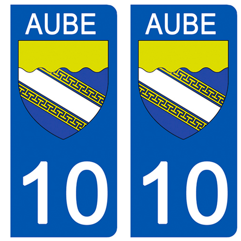 10 AUBE - Stickers pour plaque d'immatriculation, disponible pour AUTO et MOTO