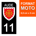 11 AUDE - License plate stickers, available for CAR and MOTORCYCLE