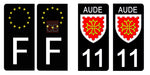 11 AUDE - Stickers pour plaque d'immatriculation, disponible pour AUTO et MOTO