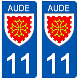 11 AUDE - Stickers pour plaque d'immatriculation, disponible pour AUTO et MOTO