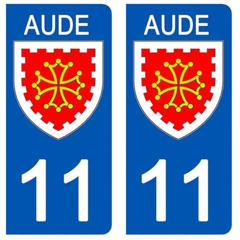 11 AUDE - License plate stickers, available for CAR and MOTORCYCLE