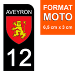 12 AVEYRON - Stickers pour plaque d'immatriculation, disponible pour AUTO et MOTO