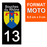 13 BOUCHE DU RHONE - License plate stickers, available for CAR and MOTORCYCLE