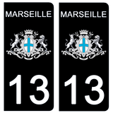 13 MARSEILLE - Stickers pour plaque d'immatriculation, disponible pour AUTO et MOTO