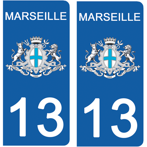 13 MARSEILLE - Stickers pour plaque d'immatriculation, disponible pour AUTO et MOTO