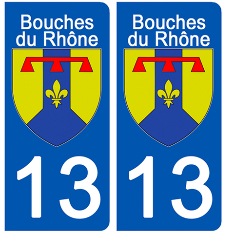 13 BOUCHE DU RHONE - Stickers pour plaque d'immatriculation, disponible pour AUTO et MOTO