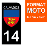 14 CALVADOS - Stickers pour plaque d'immatriculation, disponible pour AUTO et MOTO