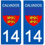 14 CALVADOS - Stickers for license plates, available for CAR and MOTORCYCLE