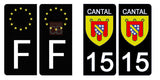 15 CANTAL - Stickers pour plaque d'immatriculation, disponible pour AUTO et MOTO