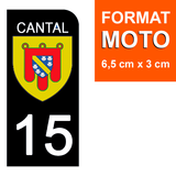 15 CANTAL - Stickers pour plaque d'immatriculation, disponible pour AUTO et MOTO