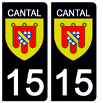 15 CANTAL - Stickers for license plates, available for CAR and MOTORCYCLE