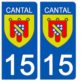 15 CANTAL - Stickers pour plaque d'immatriculation, disponible pour AUTO et MOTO