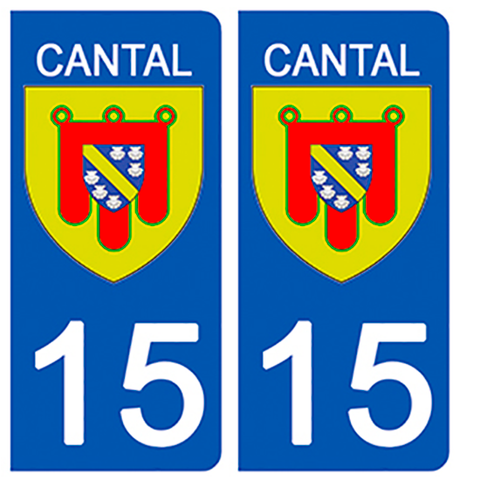 15 CANTAL - Stickers pour plaque d'immatriculation, disponible pour AUTO et MOTO