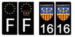 16 CHARENTE - Stickers for license plates, available for CAR and MOTORCYCLE