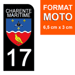 17 CHARENTE MARITIME - Stickers for license plates, available for CAR and MOTORCYCLE