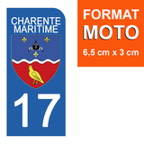 17 CHARENTE MARITIME - Stickers for license plates, available for CAR and MOTORCYCLE