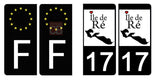 17 ÎLE DE RÉ - Stickers pour plaque d'immatriculation, disponible pour AUTO et MOTO