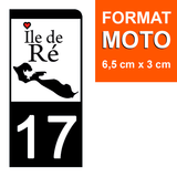 17 ÎLE DE RÉ - Stickers pour plaque d'immatriculation, disponible pour AUTO et MOTO