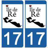 17 ÎLE DE RÉ - Stickers pour plaque d'immatriculation, disponible pour AUTO et MOTO