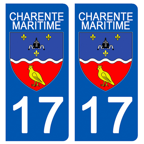 17 CHARENTE MARITIME - Stickers for license plates, available for CAR and MOTORCYCLE