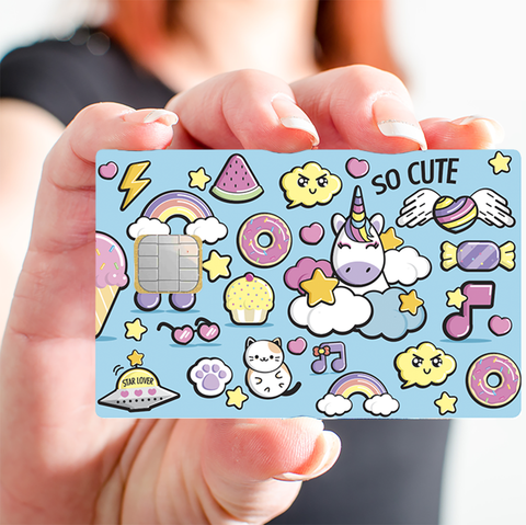 SO CUTE - credit card sticker, 2 credit card formats available