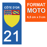 21 COTE D'OR - Stickers for license plates, available for CAR and MOTORCYCLE