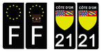 21 COTE D'OR - Stickers pour plaque d'immatriculation, disponible pour AUTO et MOTO