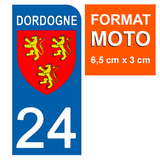 24 Dordogne - Stickers for license plates, available for CAR and MOTORCYCLE