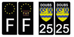 25 DOUBS - Stickers pour plaque d'immatriculation, disponible pour AUTO et MOTO