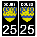 25 DOUBS - License plate stickers, available for CAR and MOTORCYCLE