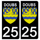 25 DOUBS - Stickers pour plaque d'immatriculation, disponible pour AUTO et MOTO