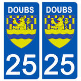 25 DOUBS - Stickers pour plaque d'immatriculation, disponible pour AUTO et MOTO