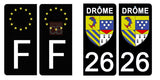 26 DRÔME - License plate stickers, available for CAR and MOTORCYCLE