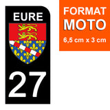 27 EURE - Stickers for license plates, available for CAR and MOTORCYCLE