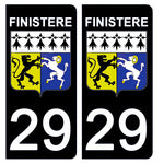 29 FINISTERE - Stickers pour plaque d'immatriculation, disponible pour AUTO et MOTO