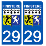 29 FINISTERE - Stickers for license plates, available for CAR and MOTORCYCLE