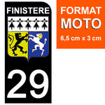 29 FINISTERE - Stickers pour plaque d'immatriculation, disponible pour AUTO et MOTO